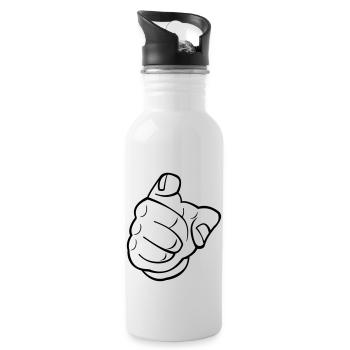 zeigefinger - Trinkflasche mit integriertem Trinkhalm - Weiß - Rechts