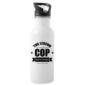 Police - Trinkflasche mit integriertem Trinkhalm - Weiß - Rechts