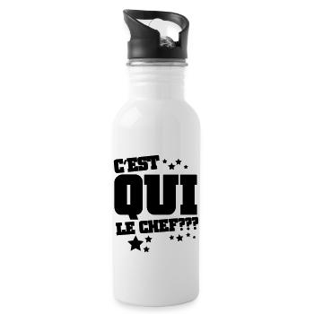 C'est qui le chef? - Gourde avec paille intégrée - blanc - Droite