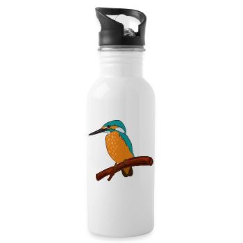 martin-pêcheur - Gourde avec paille intégrée - blanc - Droite