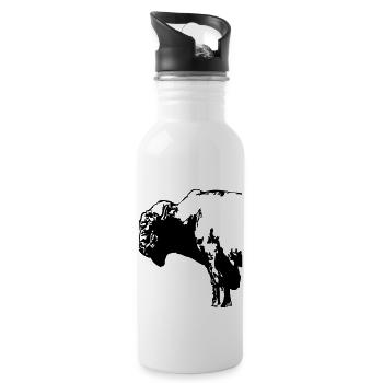 Buffalo - Bull - Water bottle with straw - white - Right