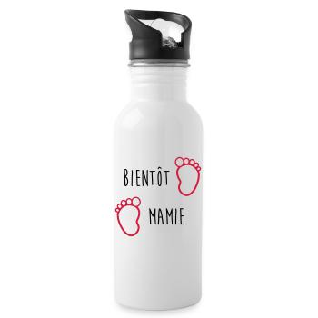 Bientôt Mamie - Mamy - Naissance - Bébé - Enfant - Gourde avec paille intégrée - blanc - Droite