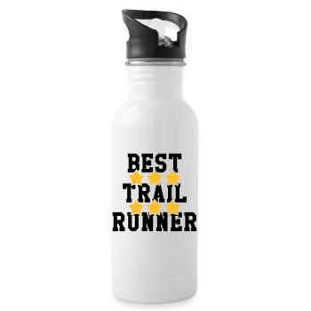 Course à Pied / Running / Jogging / Coureur - Gourde avec paille intégrée - blanc - Droite