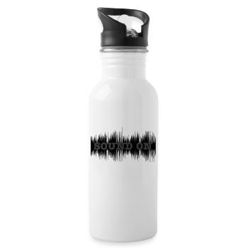 Sound On dark - Trinkflasche mit integriertem Trinkhalm - Weiß - Rechts
