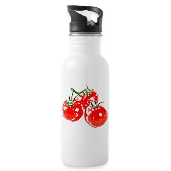 tomato - Water bottle with straw - white - Right