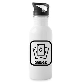 bridge / bridgeur / bridgeuse / cartes - Gourde avec paille intégrée - blanc - Droite