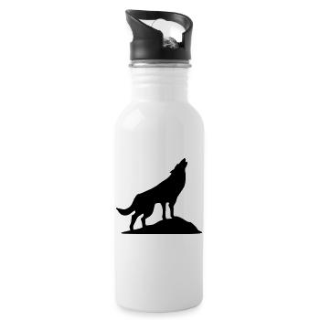 Wolf - Wolkshund (super cheap) - Water bottle with straw - white - Right
