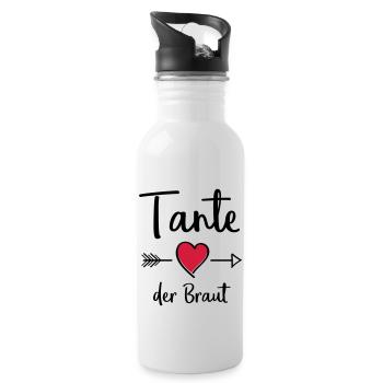 tante der braut - Trinkflasche mit integriertem Trinkhalm - Weiß - Rechts