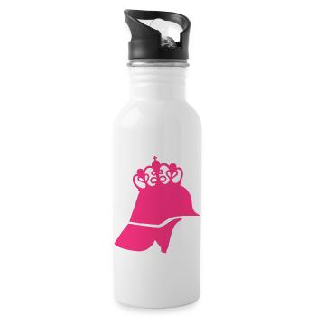 feuerwehr helm krone - Trinkflasche mit integriertem Trinkhalm - Weiß - Rechts