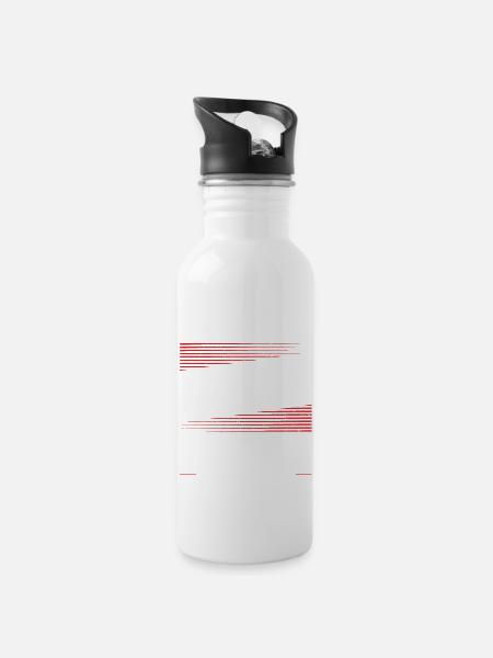 Polen - Ein Echter Pole - Trinkflasche mit integriertem Trinkhalm - Weiß