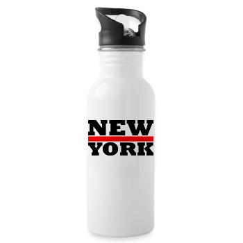 New York - Gourde avec paille intégrée - blanc - Droite