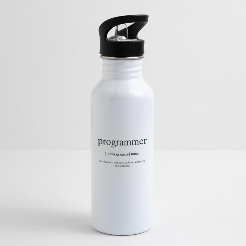Programmer (Programmierer) Definition Dictionary Trinkflasche mit integriertem Trinkhalm