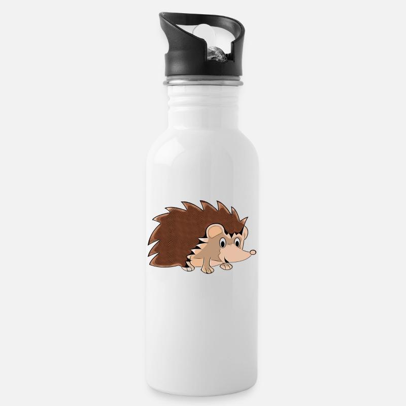 igel - Trinkflasche mit integriertem Trinkhalm - Weiß
