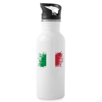 Drapeau italien idée cadeau cuisine italienne - Gourde avec paille intégrée - blanc - Droite