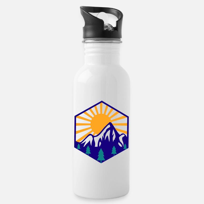 Outdoor Adventure Explore Nature - Trinkflasche mit integriertem Trinkhalm - Weiß