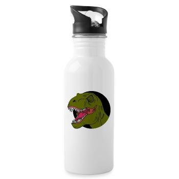Tyrannosaurus Rex Dinosaurier - Trinkflasche mit integriertem Trinkhalm - Weiß - Rechts
