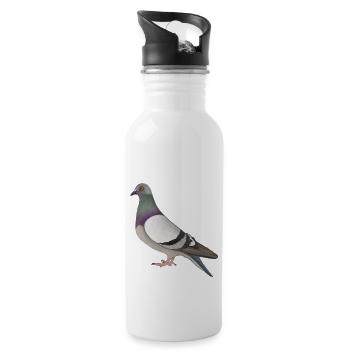 Pigeon de rue - Gourde avec paille intégrée - blanc - Droite