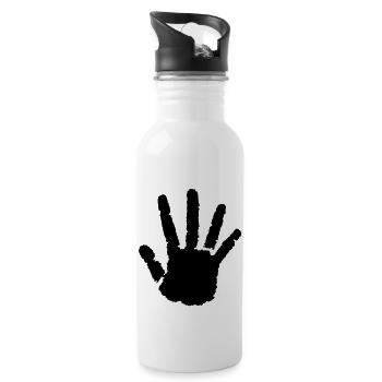 Schwarze Hand Onizuka Style - Trinkflasche mit integriertem Trinkhalm - Weiß - Rechts