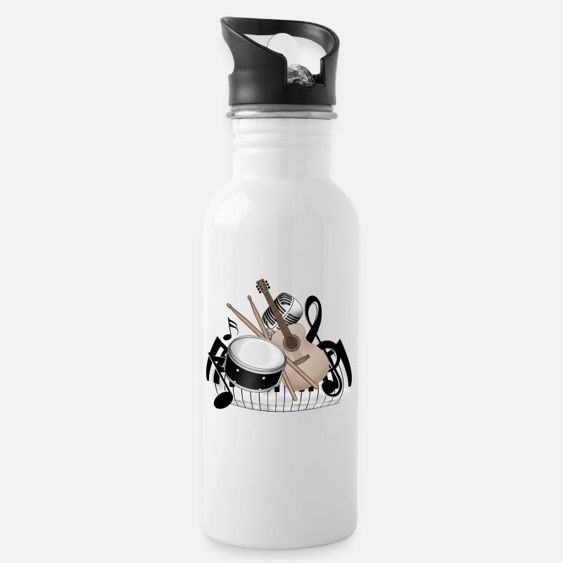 Instruments - Water bottle with straw - white
