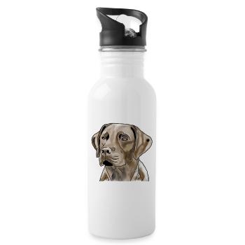 Labrador - Water bottle with straw - white - Right