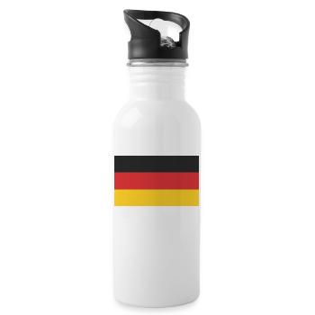 Drapeau de l’Allemagne - Gourde avec paille intégrée - blanc - Droite