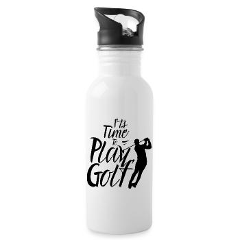 It's time to play golf golfers - Water bottle with straw - white - Right