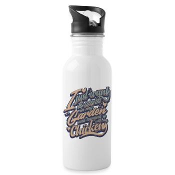 Garden Gift - Water bottle with straw - white - Right