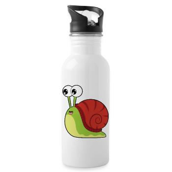snail - Water bottle with straw - white - Right