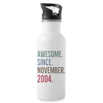 Génial depuis novembre 2004 - Gourde avec paille intégrée - blanc - Droite
