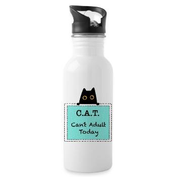 Can't Adult Today - C. A. T. - Black Cat - Water bottle with straw - white - Right