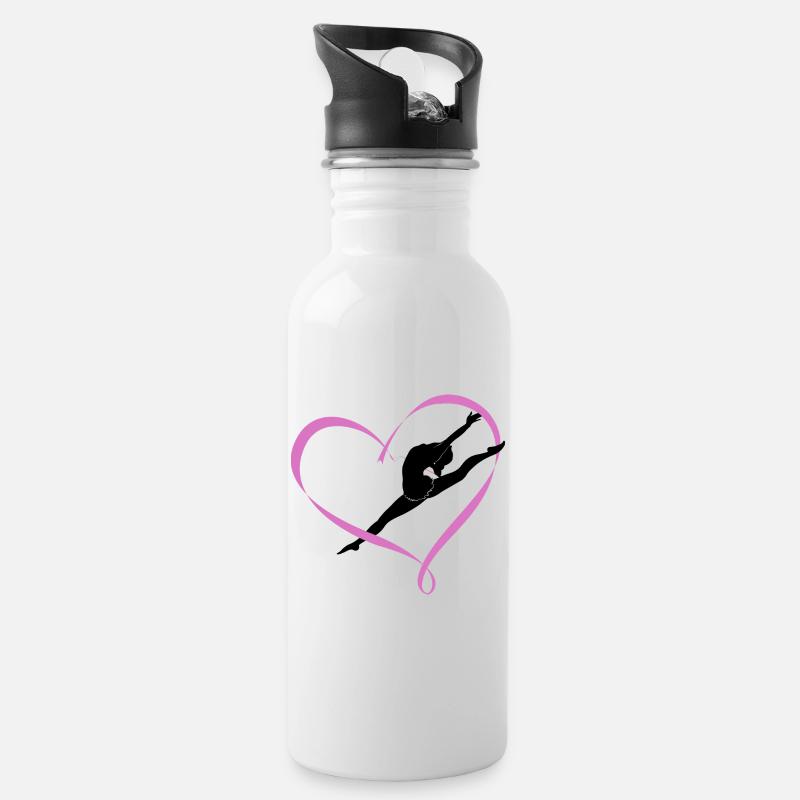 Dance - Trinkflasche mit integriertem Trinkhalm - Weiß