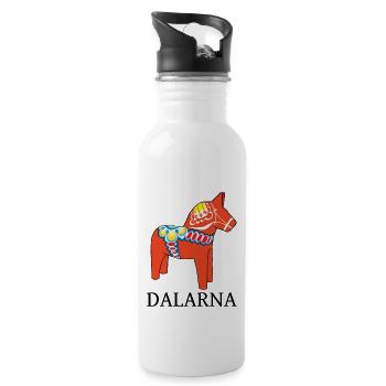 Roter Dalahast - Trinkflasche mit integriertem Trinkhalm - Weiß - Rechts