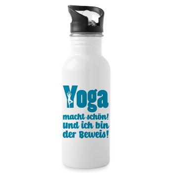 YOGA MACHT SCHÖN UND ICH BIN DER BEWEIS - Trinkflasche mit integriertem Trinkhalm - Weiß - Rechts