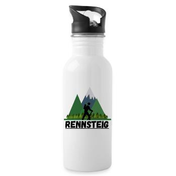 Rennsteig Thüringen Thüringer Wandern Berge Region - Trinkflasche mit integriertem Trinkhalm - Weiß - Rechts