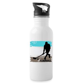 floorball floorballteam floorball player floorball player floorball - Water bottle with straw - white - Right
