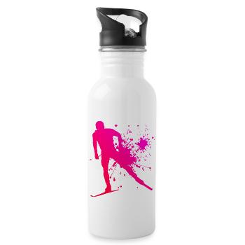 Damen Herren Langlauf Langlauf Skating Langlauf Kl - Trinkflasche mit integriertem Trinkhalm - Weiß - Rechts