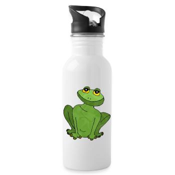 Grenouille - Gourde avec paille intégrée - blanc - Droite