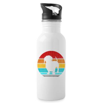 dachshund - Water bottle with straw - white - Right