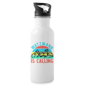 WATZMANN IS CALLING Schicksalsberg Berchtesgaden - Water bottle with straw - white - Right