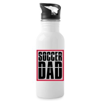 Cool Soccer Dad Logo - Trinkflasche mit integriertem Trinkhalm - Weiß - Rechts