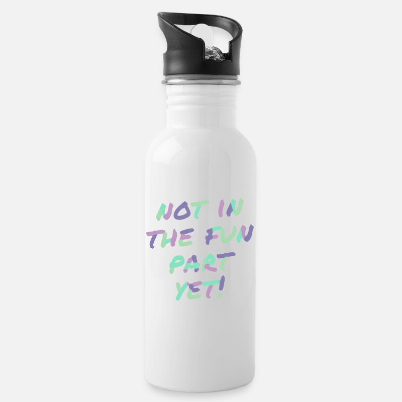 Nicht witzig - Trinkflasche mit integriertem Trinkhalm - Weiß