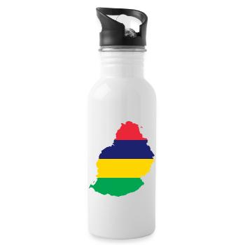 Mauritius - Water bottle with straw - white - Right