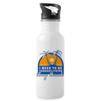 I Need To Be Seahabilitated Long Beach MS Summer - Water bottle with straw - white - Right