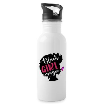 Black Girl Magic Black Woman Black Lives Matter - Water bottle with straw - white - Right