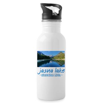 Jasna Lake Kranjska Gora Slovenia - Water bottle with straw - white - Right