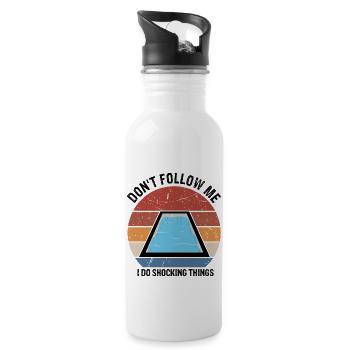 Pool Guy Design für Poolboy und Poolreiniger - Trinkflasche mit integriertem Trinkhalm - Weiß - Rechts