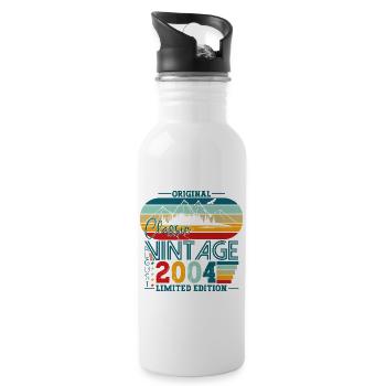 Original August Vintage 2004 Birthday Gift - Water bottle with straw - white - Right