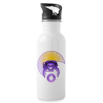 Exploring A New Galaxy - Water bottle with straw - white - Right