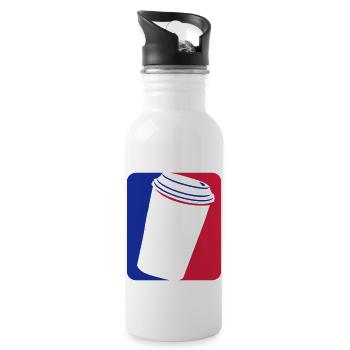 Tasse à café rouge bleu - Gourde avec paille intégrée - blanc - Droite