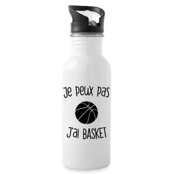 I can't I have Basketball sport tank top cool woman - Water bottle with straw - white - Right
